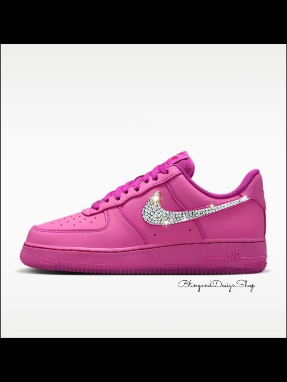 Swarovski Nike Pink Air Force 1 07 Women's Shoes Custom With Crystals